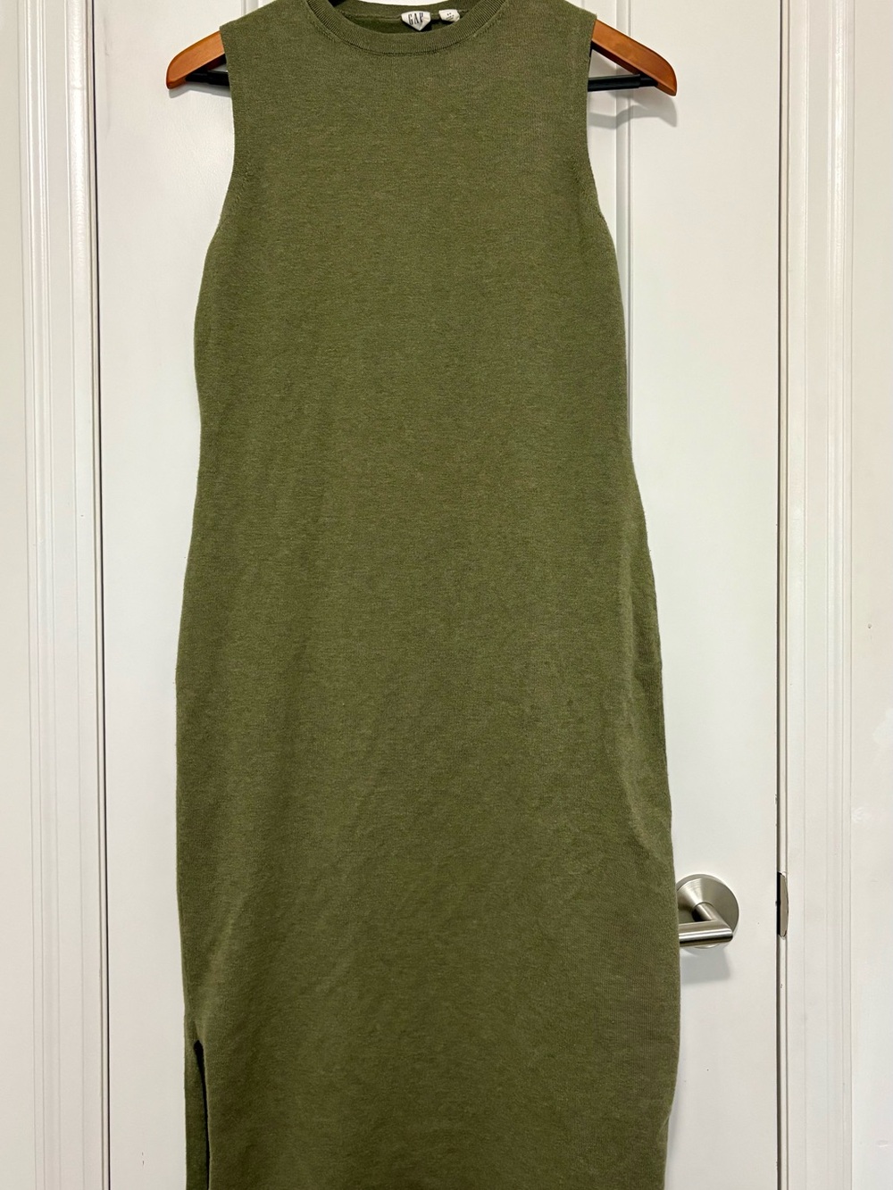 GAP Olive Sleeveless Midi Knit Dress